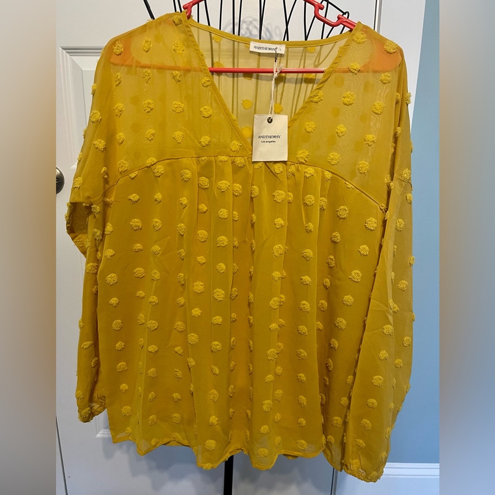 NWT BOUTIQUE BLOUSE BY “AND THE WHY” SIZE L